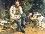 Gustave Courbet Proudhon and his children china oil painting artist